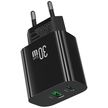 Ładowarka sieciowa USAMS CC316 T65 30W   1xUSB-C 1xUSB-A Fast Charging czarny