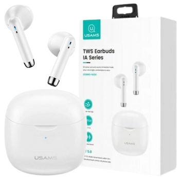 USAMS Słuchawki Bluetooth 5.0 TWS IA series bezprzewodowe biały/white BHUIA02 (US-IA04)
