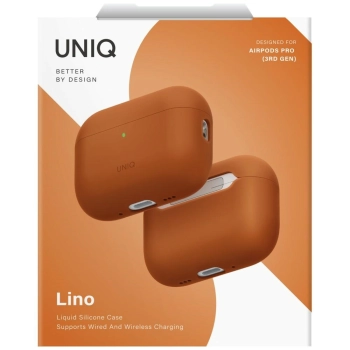 Etui UNIQ Lino do AirPods Pro 3 gen      Silicone pomarańczowy
