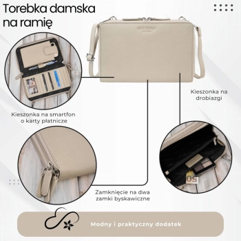 Damska skórzana kopertówka na ramię Paolo Peruzzi