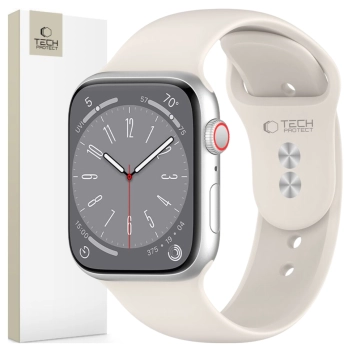 TECH-PROTECT SILICONE APPLE WATCH 6 / 7 / 8 / 9 / 10 / SE (40 / 41 / 42 MM) STARLIGHT