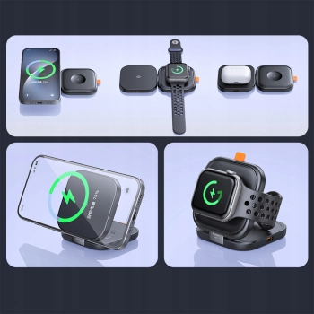 MCDODO STACJA DOKUJĄCA ŁADOWARKA INDUKCYJNA 3W1 DO IPHONE AIRPODS WATCH QI2
