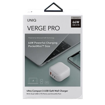 UNIQ Ład. siec. Verge Pro 66W Gan USB-Cbiały/cloud white