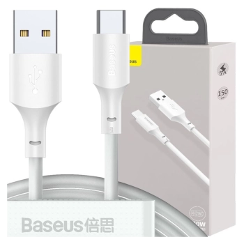 Kabel USB do USB-C Baseus Simple Wisdom, 40W, 5A, 1.5m (biały) 2szt.