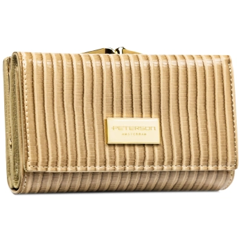 Portfel damski skórzany Peterson lakierowany skóra na bigiel zatrzask z