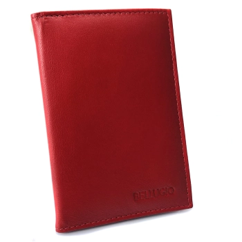 Skórzane etui z systemem RFID - ciemnoczerwone