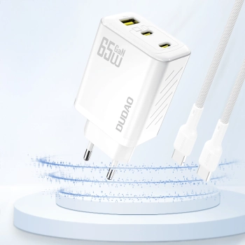 Ładowarka sieciowa Dudao A29 65W GaN 2 x USB-C + 1 x USB-A - biała