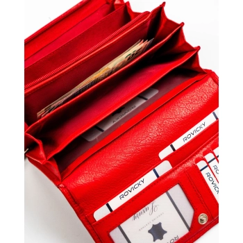 Portfel dla kobiety duży pojemny antykradzieżowy RFID