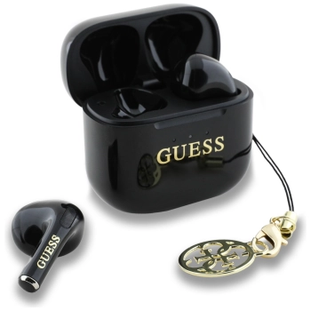 Słuchawki TWS Guess Glossy Effect        Printed Classic Logo & Charm czarny