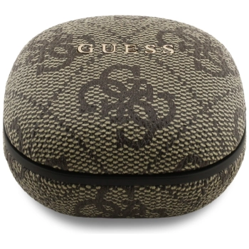 Słuchawki TWS ENC Guess 4G Classic Metal Logo brązowy