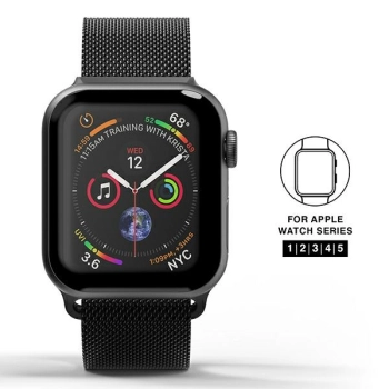 SuperDry Watchband Apple Watch 38/40/41mm Series 1/2/3/4/5/6/7/8/SE/SE2 Chainmail czarny/black 41681
