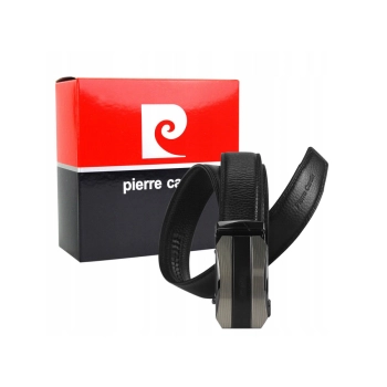 Pasek męski ze skóry naturalnej z automatyczną klamrą - Pierre Cardin