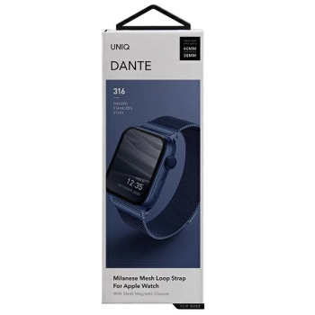 UNIQ pasek Dante Apple Watch Series1/2/3/4/5/6/7/8/9/SE/SE2 38/40/41mm Stainless Steel niebieski/cobalt blue