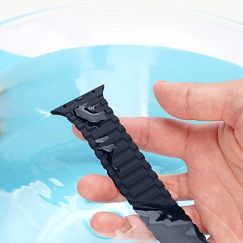 Dux Ducis Strap (Armor Version) pasek Apple Watch SE, 9, 8, 7, 6, 5, 4, 3, 2, 1 (41, 40, 38 mm) silikonowa magnetyczna opaska bransoleta niebieski