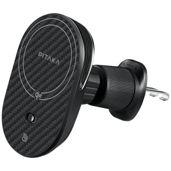 Uchwyt samochodowy z ładowarką           bezprzewodową PITAKA MagEZ Pro 2 Qi2 15W NFC Magsafe czarno szary