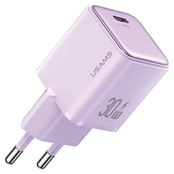 USAMS Ład. siec. 1xUSB-C PD30W 3A(only head) PD3.0 Fast Charging purpurowy/purple X-ron Series CC186TC03 (US-CC186)