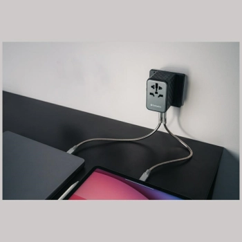Verbatim Adapter podróżny EU/UK/US GaN2xUSB-A/2xUSB-C PD 100W UTA-06 czarny/black 32121