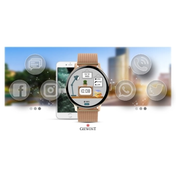 Smartwatch Damski GIEWONT Złoto do Codziennego Noszenia
