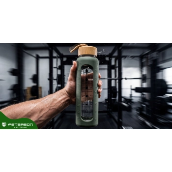 Butelka na wodę szklana motywacyjna szczelna bidon osłona Peterson 960 ml
