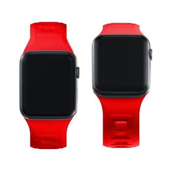 42/44/45/46/49 mm Red (big) - 3mk Silicone Watch Strap for Apple