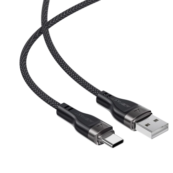 Kabel Acefast C11-04 USB-A - USB-C 3A 1,2 m w magnetycznym oplocie - czarny
