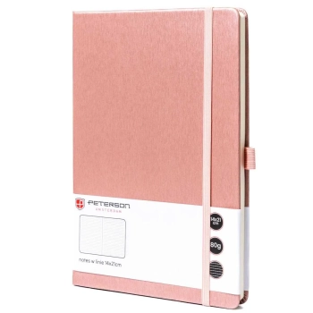 Notes organizer notatnik planer z gumką elegancki A5 w linie Peterson