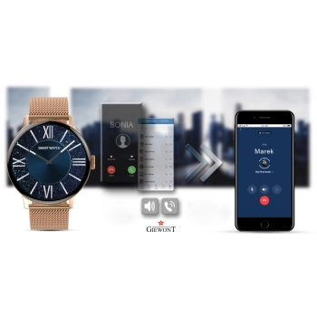 Smartwatch Damski GIEWONT Złoto do Codziennego Noszenia
