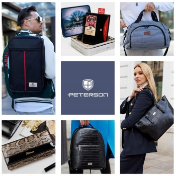 Portfel damski PETERSON podwójny antykradzieżowy stylowy portmonetka na