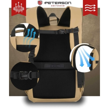 Plecak podróżny z miejscem na laptopa pojemny ergonomiczny Peterson