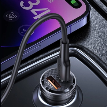 USAMS Ład. sam. C35 USB+USB-C 45WFast Charge fioletowy/purple CC175CC02 (US-CC175)