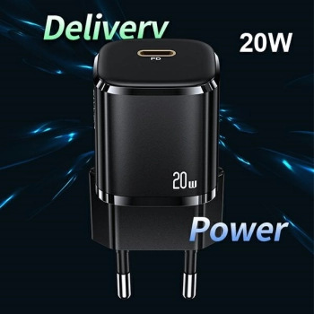 USAMS Ład. siec. 1xUSB-C T36 mini 20W+ kabel USB-C-Lightning biały/white PD3.0 Fast Charging XFKXLOGTL02 (US-CC124+US-SJ484)