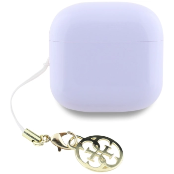 Słuchawki TWS Guess Glossy Effect        Printed Classic Logo & Charm lawendowy