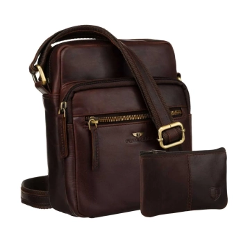 Torba skórzana na ramię elegancka brązowa na co dzień