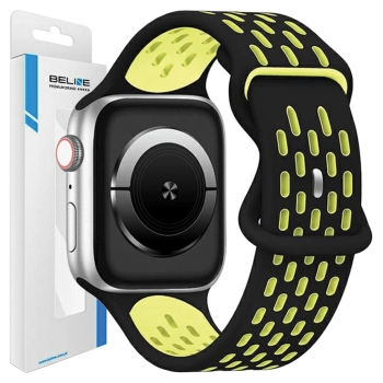 Beline pasek Apple Watch New SportSilicone 38/40/41mm czarno-żółty black/yellow box