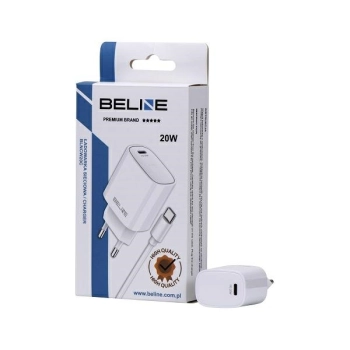 Beline Ład. siec. 1x USB-C 20W + kabelUSB-C biała /white PD 3.0  BLNCW20C