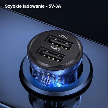 USAMS Ład. sam. C31 3A 2xUSB-AFast Charge czarny/black CC162CC01(US-CC162)