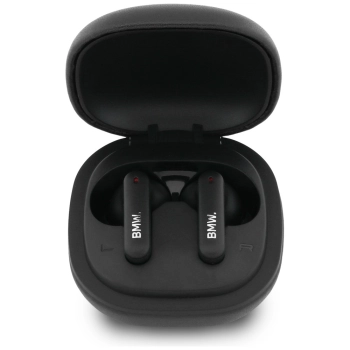 Słuchawki Bluetooth TWS BMW Leather      Metal Logo ENC czarny