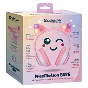 Defender słuchawki Bluetooth FreemotionB585 Led różowy/pink (63585)