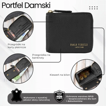 Portfel damski skórzany Paolo Peruzzi z RFID ochroną