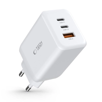 TECH-PROTECT C65W 3-PORT NETWORK CHARGER PD65W/QC3.0 WHITE