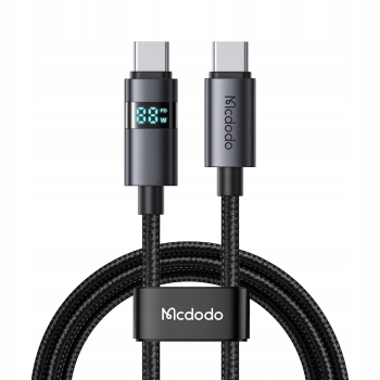MCDODO KABEL Z WYŚWIETLACZEM USB-C SZYBKIE ŁADOWANIE USB TYP C 5A 100W 1M