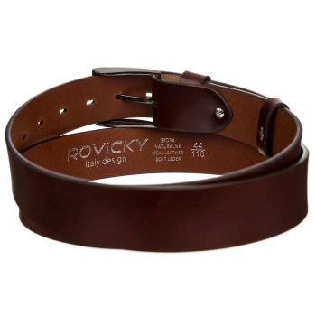 Szeroki, uniwersalny pasek męski ze skóry naturalnej licowej - Rovicky
