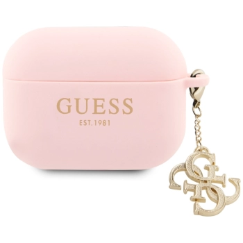 Guess GUAP2LECG4P AirPods Pro 2 (2022/2023) cover różowy/pink Liquid Silicone Glitter Triangle Charm
