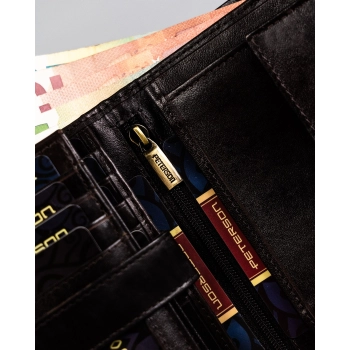 Portfel męski skórzany pojemny RFID skóra premium PETERSON na prezent