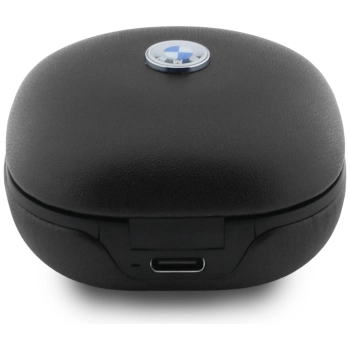Słuchawki Bluetooth TWS BMW Leather      Metal Logo ENC czarny