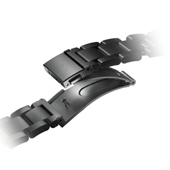 UNIQ pasek Osta Apple Watch 42/44/45/    49mm Series 1/2/3/4/5/6/7/8/9/10/SE/SE2/Ultra/Ultra 2 Stainless Steel czarny/midnight black