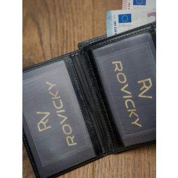 Klasyczny portfel skórzany zamykany na zatrzask — Rovicky