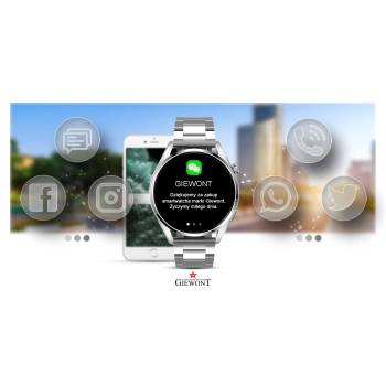 Smartwatch GIEWONT Vertex elegancki zegarek dotykowy