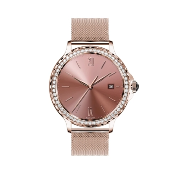 Smartwatch Damski VELTORI VT320-1 Złota Bransoleta + Różowy Pasek Silikonowy