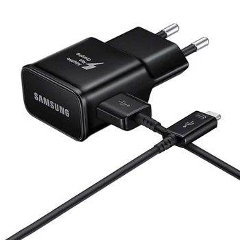 Ładowarka sieciowa Samsung EP-TA200EBE USB-A 15W z kablem EP-DR140ABE USB-A - USB-C (OOB Bulk - opakowanie zastępcze) - czarna